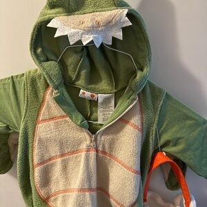 Baby Gear Dragon Halloween Costume  Green Orange, hooded, unisex, 3-6 mos, NWT